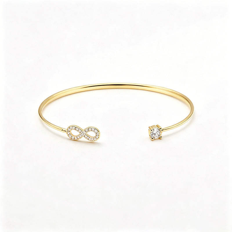 กำไลเปิด จี้อนันต์ สไตล์มินิมอลเกาหลี เรียบหรู | Open Bangle Infinity Charm Minimalist Korean Style