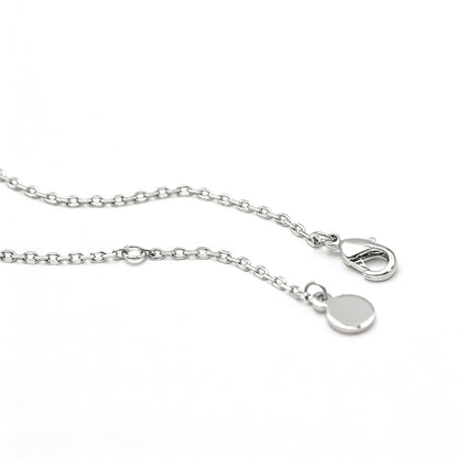 สร้อยคอทองชุบรูปหยดน้ำสีฟ้า3110  Blue teardrop gold-plated necklace
