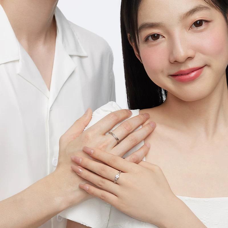 แหวนคู่รัก วิบวับเรียบหรู ปรับขนาดได้ 278
