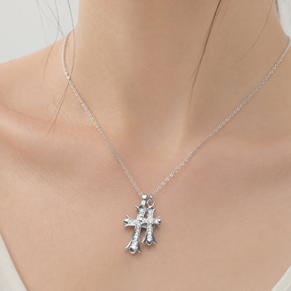 สร้อยคอไม้กางเขนคู่ สไตล์ Chrome Hearts 2868