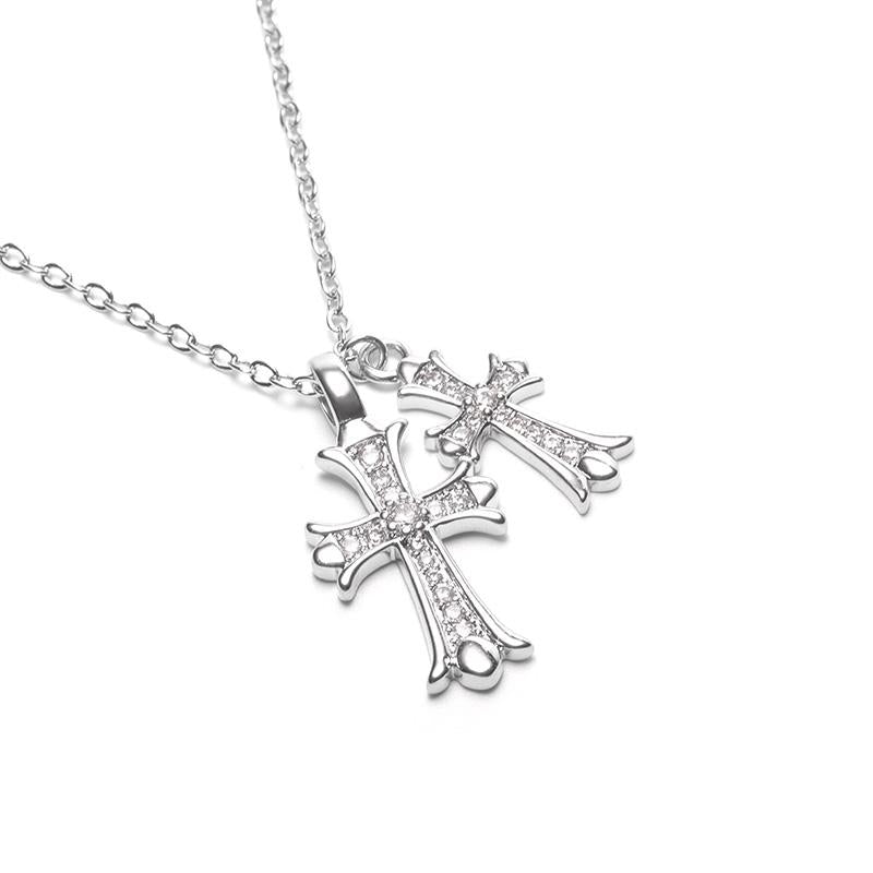 สร้อยคอไม้กางเขนคู่ สไตล์ Chrome Hearts 2868