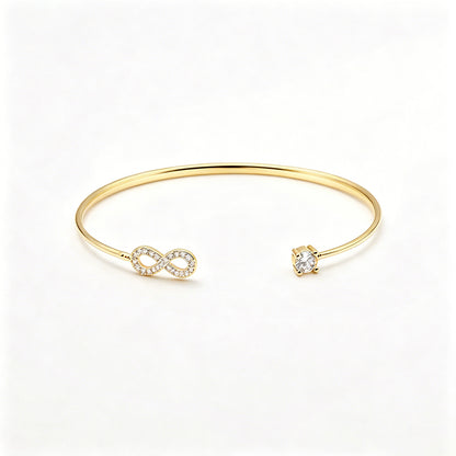 กำไลเปิด จี้อนันต์ สไตล์มินิมอลเกาหลี เรียบหรู | Open Bangle Infinity Charm Minimalist Korean Style