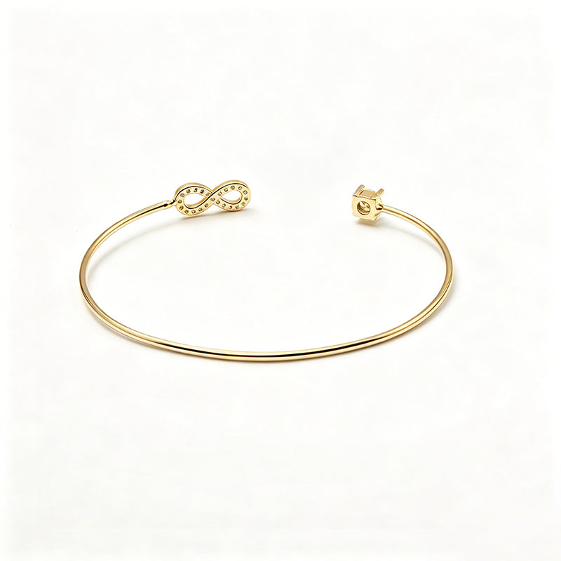 กำไลเปิด จี้อนันต์ สไตล์มินิมอลเกาหลี เรียบหรู | Open Bangle Infinity Charm Minimalist Korean Style