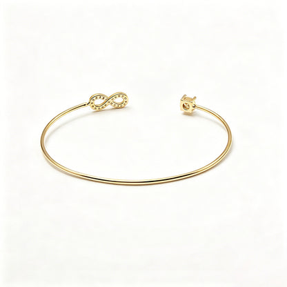 กำไลเปิด จี้อนันต์ สไตล์มินิมอลเกาหลี เรียบหรู | Open Bangle Infinity Charm Minimalist Korean Style