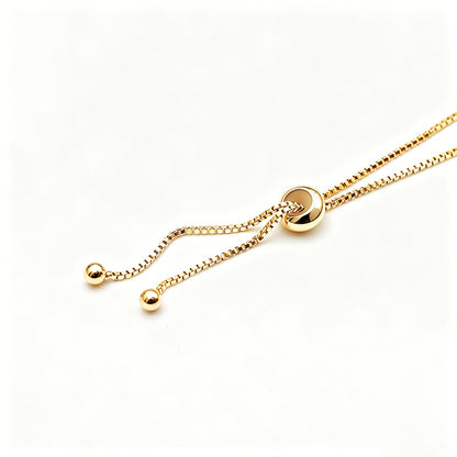 สร้อยข้อมือดอกซากุระสีชมพู แต่งใบไม้ ปรับขนาดได้ B2860