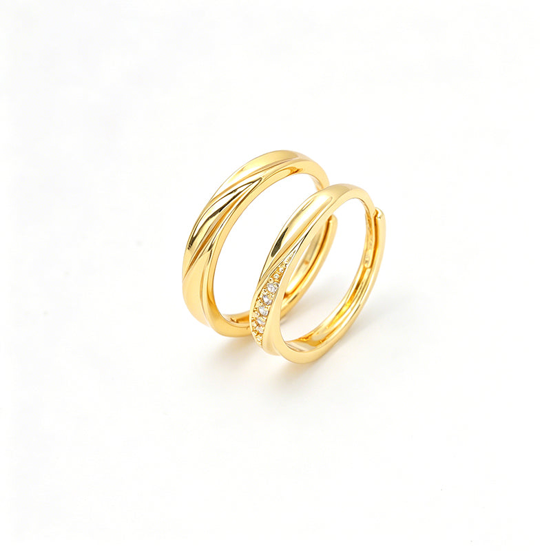 แหวนคู่สำหรับคู่รัก ดีไซน์ไขว้เรียบหรู สไตล์มินิมอล r2217-1