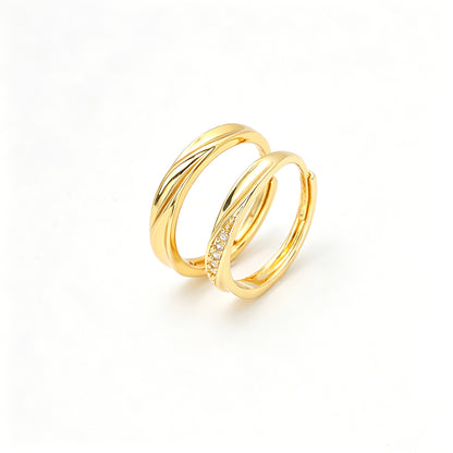 แหวนคู่สำหรับคู่รัก ดีไซน์ไขว้เรียบหรู สไตล์มินิมอล r2217-1