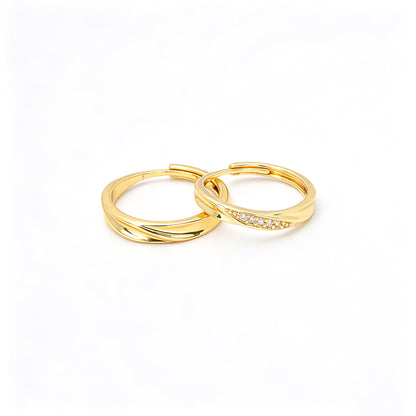 แหวนคู่สำหรับคู่รัก ดีไซน์ไขว้เรียบหรู สไตล์มินิมอล r2217-1