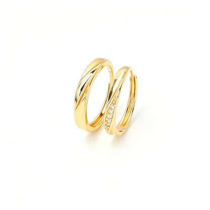 แหวนคู่สำหรับคู่รัก ดีไซน์ไขว้เรียบหรู สไตล์มินิมอล r2217-1