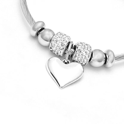 กำไลข้อมือจี้หัวใจ ดีไซน์สายเกลียว r3156