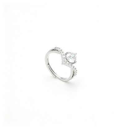 แหวนผู้หญิง ดีไซน์ไขว้ ประดับเม็ดกลม ปรับขนาดได้ | R3142