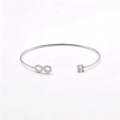 กำไลเปิด จี้อนันต์ สไตล์มินิมอลเกาหลี เรียบหรู | Open Bangle Infinity Charm Minimalist Korean Style