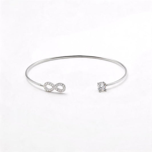 กำไลเปิด จี้อนันต์ สไตล์มินิมอลเกาหลี เรียบหรู | Open Bangle Infinity Charm Minimalist Korean Style