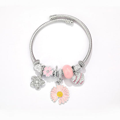 สร้อยข้อมือดอกไม้หลายสีและจี้รูปหัวใจ 2538