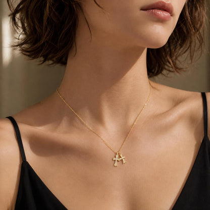 สร้อยคอไม้กางเขนคู่ สไตล์ Chrome Hearts 2868