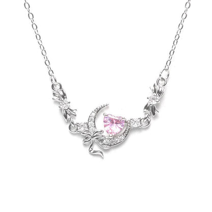 สร้อยคอพระจันทร์และดวงดาว ดีไซน์ระย้า สไตล์เกาหลีเรียบหรู 2892 | Moon & Star Layered Necklace Elegant Korean Style