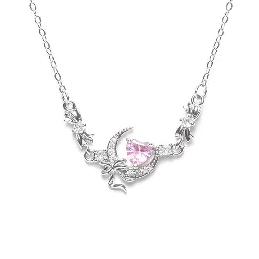 สร้อยคอพระจันทร์และดวงดาว ดีไซน์ระย้า สไตล์เกาหลีเรียบหรู 2892 | Moon & Star Layered Necklace Elegant Korean Style