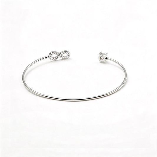 กำไลเปิด จี้อนันต์ สไตล์มินิมอลเกาหลี เรียบหรู | Open Bangle Infinity Charm Minimalist Korean Style