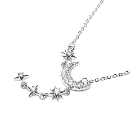 สร้อยคอระย้า Moon & Star ประดับคริสตัล 2890