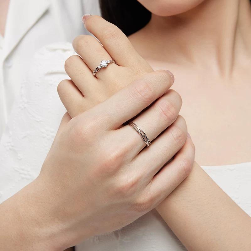 แหวนคู่รัก วิบวับเรียบหรู ปรับขนาดได้ 278